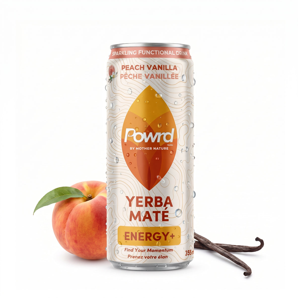 POWRD ENERGY+ (Peach Vanilla) – Yerba Maté Sparkling Functional Drink