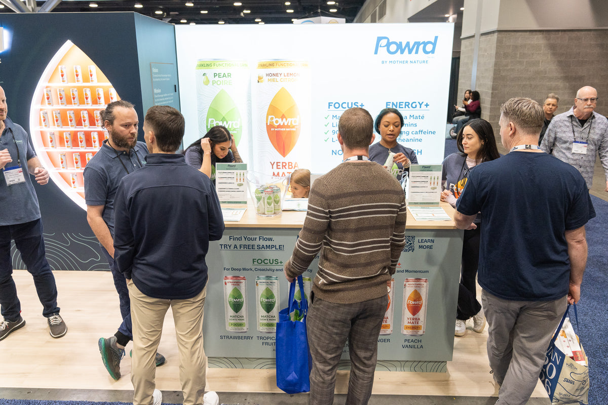 POWRD showcased Matcha & Lion’s Mane and Yerba Maté for calm focus and clean energy at the CHFA trade show.