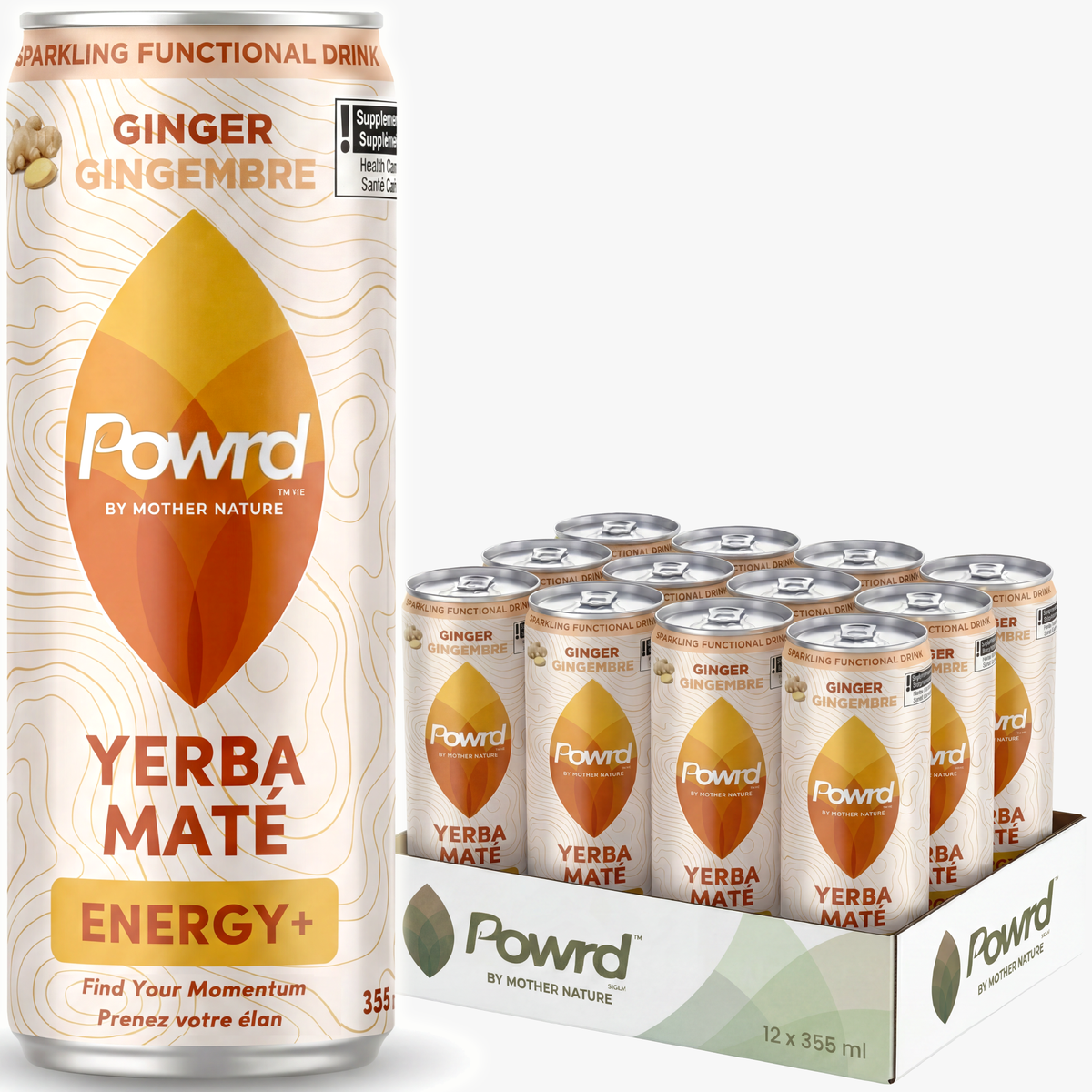 POWRD ENERGY+ (Ginger) – Yerba Maté Sparkling Functional Drink