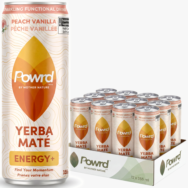 POWRD ENERGY+ (Peach Vanilla) – Yerba Maté Sparkling Functional Drink