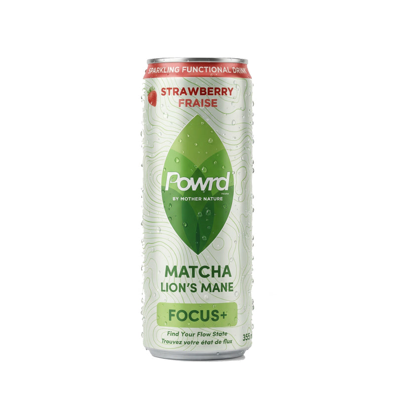 POWRD FOCUS+ (Strawberry) – Matcha & Lion’s Mane Sparkling Functional Drink