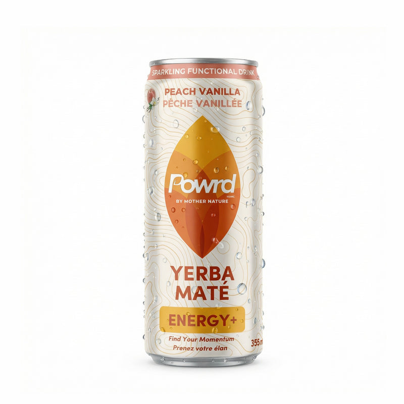 POWRD ENERGY+ (Peach Vanilla) – Yerba Maté Sparkling Functional Drink
