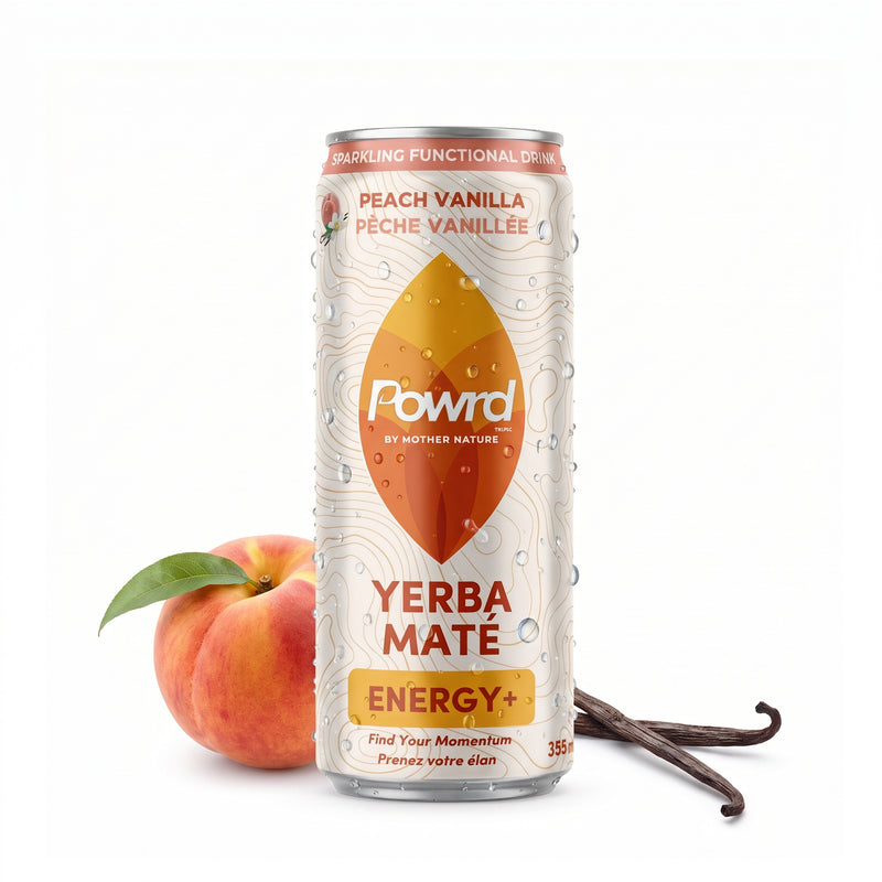POWRD ENERGY+ (Peach Vanilla) – Yerba Maté Sparkling Functional Drink