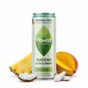 POWRD FOCUS+ (Tropical Fruit) – Matcha & Lion’s Mane Sparkling Functional Drink