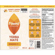 Yerba Mate Honey Lemon Label