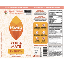 POWRD ENERGY+ (Peach Vanilla) – Yerba Maté Sparkling Functional Drink